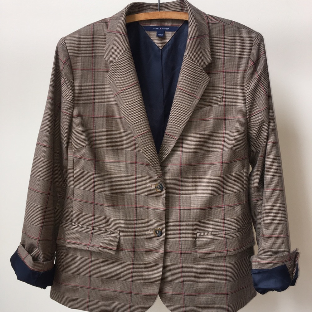 Brown Plaid Tommy Hilfiger Blazer